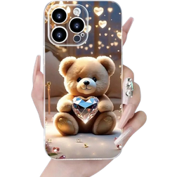 Shein Rhinestone Bear Cartoon Painted Case for iPhone 16/15/14/13/12/11 Pro Max