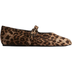 H&M Mary Jane Flats - Brown/Leopard Print