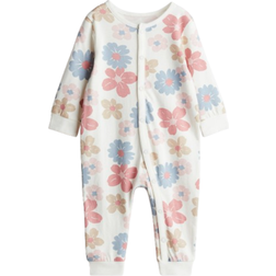 H&M Printed Jersey Sleepsuit - White/Floral (1248949003)