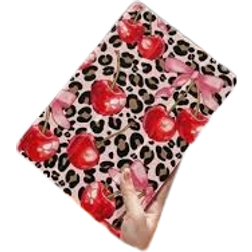 Shein Leopard Print & Cherry Pattern Protective Tablet Case
