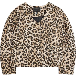 River Island Leopard Print Jacket - Brown