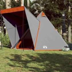 Berkfield Home Family Tent Tipi 6-Person Grey Waterproof
