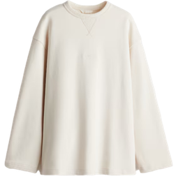 H&M Sweatshirt with Text Motif - Cream/Simplicity