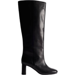 H&M Knee High Leather Boots - Black