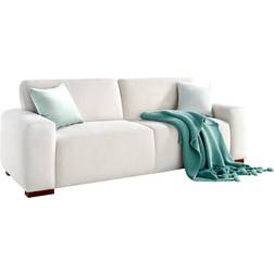 Latitude Run Ballenton White Corduroy Sofa 87" 3 Seater
