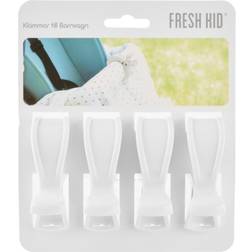 Fresh Kid Klämma Till Barnvagn Vit 4-Pack 7cm