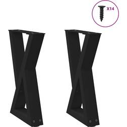 vidaXL Sofabordben 2 Stk Sort 28 x 42-43,3 cm Stål Bordben 2stk