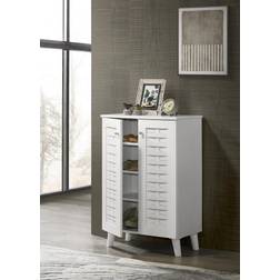 Timber Art Design Modern Storage Cabinet 2 Doors Footwear Stand Unit Cupboard White Shoe Rack