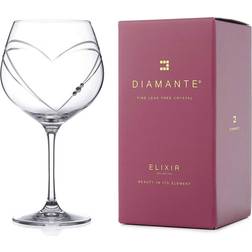 Diamante Home Heart In Hearts Gin Copa Hand Cut And Embellished with Swarovski Crystals Cocktail Glass