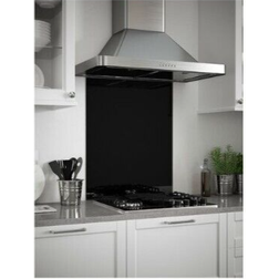 GoodHome Black Glass Effect Splashback Nashi Back 800mm W600mm T5m Splash Guard