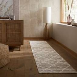 The Edited Life Diamond Tuft Textured Washable Runner - Natural