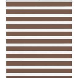 vidaXL Rullgardin Zebra Brun 130x150 cm Tyg Bredd 125,9 cm Polyester