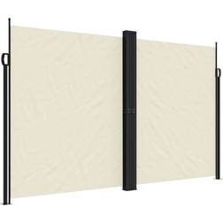 vidaXL Retractable Side Awning Privacy Screen Shade Cream 200 x 600 cm