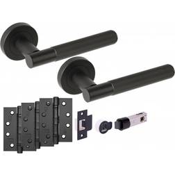Leader Vida Round Rose Lever Fire Rated Handle Pack Matt Black