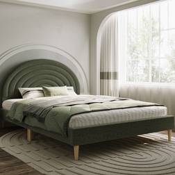 Flair Ava Double Green Boucle Frame Bed