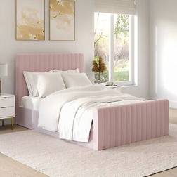 Khloe Pink Velvet Small Double Side-Lift Ottoman - Khloe Frame Bed