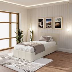 GFW End Lift Single Ottoman with Mattress - Natural Frame Bed