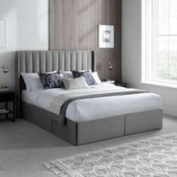 Happy Beds Reid Double 4 Drawer Storage Grey Velvet 5ft Frame Bed