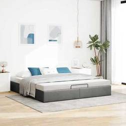 vidaXL Ottoman Bed Frame without Mattress Dark Grey Super King