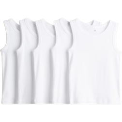 H&M Kid's Cotton Vest Tops 5-pack - White (1237563001)