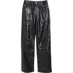 River Island Relaxed Straight Coated Jeans - Black