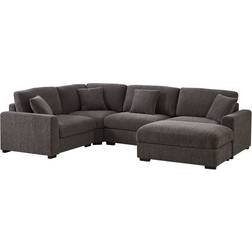 Latitude Run Eugenija Dark Gray Sofa 124.4" 5pcs 5 Seater