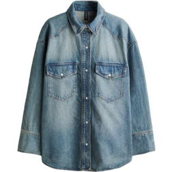 H&M Oversized Denim Shirt - Light Denim Blue