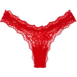 Victoria's Secret Thong Rose Lace Knickers - Lipstick Red