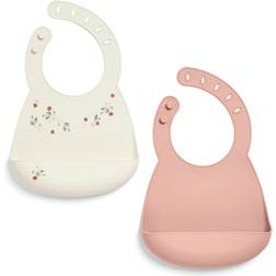 Mamas & Papas Silicone Bibs Floral Berry 2-pack