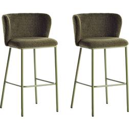 Beliani Mina II Dark Green Bar Stool 98cm 2pcs