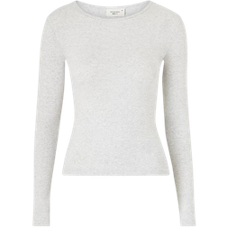 Gina Tricot Basic Long Sleeve Top - Grey Melange