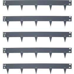 Harbour Housewares 5 Pc Steel Lawn Edging Set 5M x 8cm - Grey