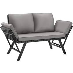 tectake Loungesoffa Konstrotting Sintra Justerbara Armstöd 2i1