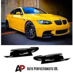 Auto Perfectionists UK BMW M3 E90 E92 E93 Gloss Black Front Bumper Corner Splitters Body Kit 2008-2013