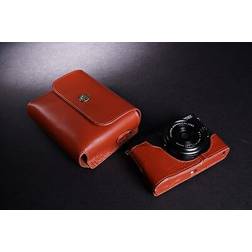 TP Original Genuine Real Leather Full Camera Case Bag Cover Pouch for Fujifilm X70 Brown