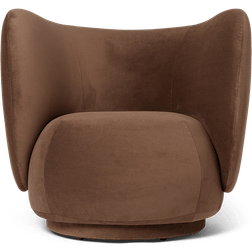 ferm LIVING Rico Swivel Rich Velvet Soft Brown Loungestol 76.5cm