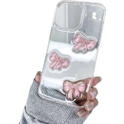 Shein Textured Pearl Bow Acrylic 2-In-1 Phone Case for iPhone 14 Pro Max