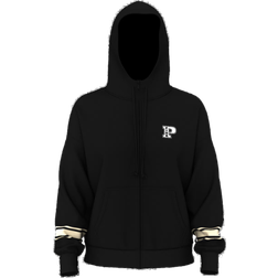 PINK Ivy Fleece Campus Full-Zip Hoodie - Pure Black