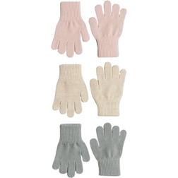 H&M Gloves 3-pack - Turquoise/Beige/Pink (1171338006)