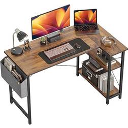 CubiCubi Small L Shaped Rustic Brown Writing Desk 100x70cm