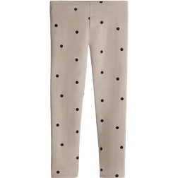 H&M Brushed-Inside Leggings - Beige/Spotted (1193333028)