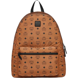 MCM Stark Packable Backpack In Monogram Nylon Medium - Cognac