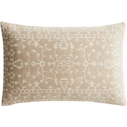 H&M Patterned Cotton Canvas Cushion Cover White, Beige (60x40cm)