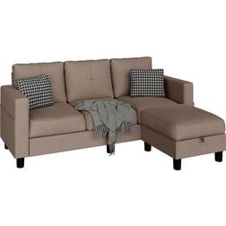 Wade Logan Blemke Brown Sofa 76.4" 3 Seater