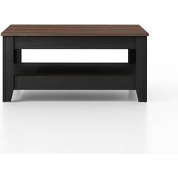 Lark Manor Weddel Basilico Matt Black/Dusty Walnut Coffee Table 34.8x34.8"