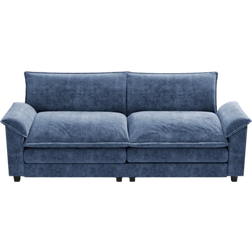 Ebern Designs Modern Blue Chenille Sofa 83.5" 2pcs 2 Seater