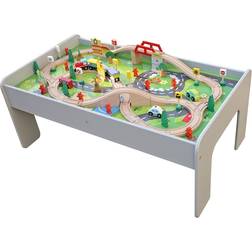 Pidoko Kids Train Table with Train Set & Accessories 90pcs