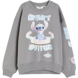 H&M Oversized Sweatshirt - Grey/Lilo & Stitch (1208575004)