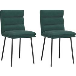vidaXL Spisebordsstole 2 Stk Fløjl Mørkegrøn Køkkenstol 83cm 2stk