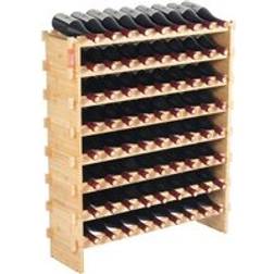 VEVOR 72 Flaskeopgradering Modulær Bambus Træ Displayhylde 8-Tier Vinreol